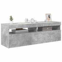 Berkfield Home TV Cabinet with LED Lights Concrete Grey 120x35x40 cm - Size: 120 x 35 x 40 cm - thumbnail 6
