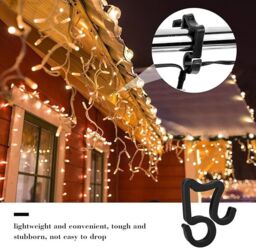 Shatchi 24Pcs Gutter Hooks - Strong & Reliable for Outdoor Decor in Black - Size: 1 Pack - thumbnail 6