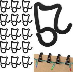 Shatchi 24Pcs Gutter Hooks - Strong & Reliable for Outdoor Decor in Black - Size: 1 Pack - thumbnail 4