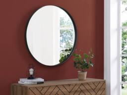 Vente-unique Round Metal Wall Mirror - D80 Cm - Black - JAFFREL - thumbnail 1