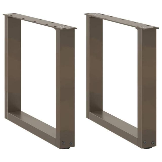 Berkfield Home Coffee Table Legs U-Shaped 2 pcs Natural Steel 50x(42-43) cm Steel in Brown - image 1