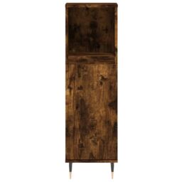 Berkfield Home Bathroom Cabinet Smoked Oak 30x30x100 cm Engineered Wood in Brown - Size: 30 x 30 x 100 cm - thumbnail 5