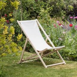 Harbour Housewares Folding Wooden Deck Chairs Natural Pack of 2 in Beige - thumbnail 5