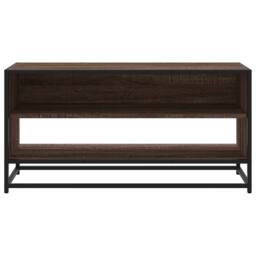 Berkfield Home TV Cabinet Brown Oak 91x40x46 cm Engineered Wood & Metal - Size: 91 x 40 x 46 cm - thumbnail 4