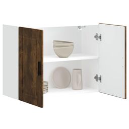 Berkfield Home Kitchen Wall Cabinet Porto Smoked Oak Engineered Wood in Brown - thumbnail 1