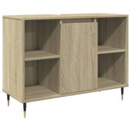 Berkfield Home Durable 3 Piece Bathroom Furniture Set Sonoma Oak Engineered Wood in Light Brown - thumbnail 8