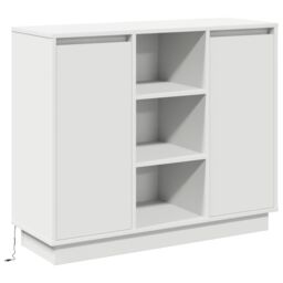 Berkfield Home Sideboard with LED White 90x32x75 cm Engineered Wood - Size: 90 x 32 x 75 cm - thumbnail 2