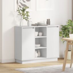 Berkfield Home Sideboard with LED White 90x32x75 cm Engineered Wood - Size: 90 x 32 x 75 cm - thumbnail 1