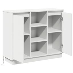 Berkfield Home Sideboard with LED White 90x32x75 cm Engineered Wood - Size: 90 x 32 x 75 cm - thumbnail 6