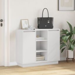Berkfield Home Sideboard with LED White 90x32x75 cm Engineered Wood - Size: 90 x 32 x 75 cm - thumbnail 5