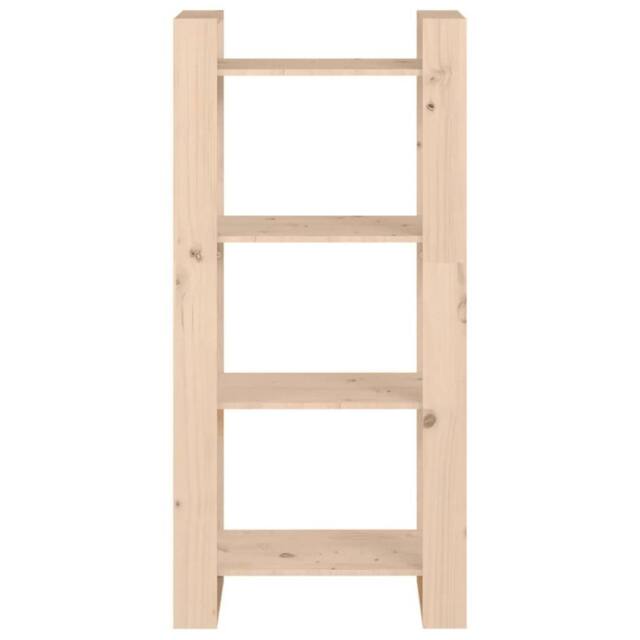Berkfield Home Beautiful Book Cabinet/Room Divider 60x35x125 cm Solid Wood in Natural - Size: 60 x 35 x 125 cm - image 1