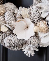 Dibor White Festive Xmas Decor Front Door Wreath Christmas Wreath 33cm in Silver - thumbnail 2