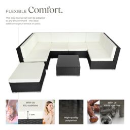 tectake Garden Furniture Venice in Black - Size: Large - thumbnail 3