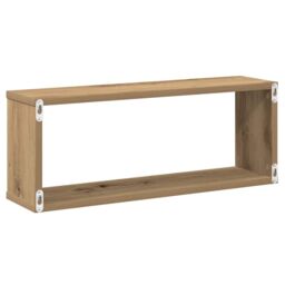 Berkfield Home Wall Cube Shelves 6 pcs Artisan Oak 60x15x23 cm Engineered Wood in Brown - Size: 60 x 15 x 23 cm - thumbnail 7