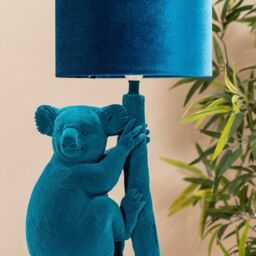 ValueLights Kevin Teal Velvet Koala Animal Table Lamp - thumbnail 4