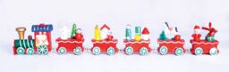 Netagon Wooden Christmas Train Set Decoration in Red - thumbnail 5