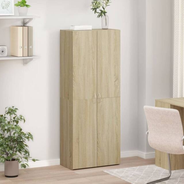 Berkfield Home Durable File Cabinet Sonoma Oak 60x32x153 cm Engineered Wood in Light Tan - Size: 60 x 32 x 153 cm - image 1