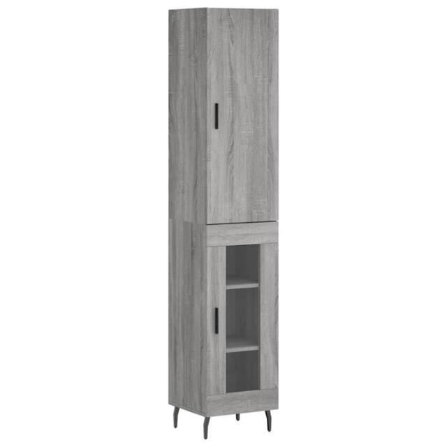 Berkfield Home Highboard Grey Sonoma 34.5x34x180 cm Engineered Wood - image 1