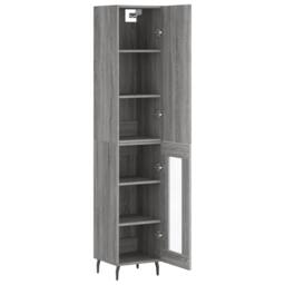 Berkfield Home Highboard Grey Sonoma 34.5x34x180 cm Engineered Wood - thumbnail 4