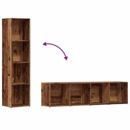 Berkfield Home Elegant Book Cabinet Old Wood 36x30x143 cm Engineered Wood in Brown - Size: 36 x 30 x 143 cm - thumbnail 8