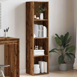 Berkfield Home Elegant Book Cabinet Old Wood 36x30x143 cm Engineered Wood in Brown - Size: 36 x 30 x 143 cm - thumbnail 4