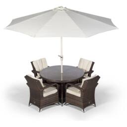 Thats Furniture Arizona Round 4 Seater Rattan Patio Dining Set in Brown - thumbnail 5