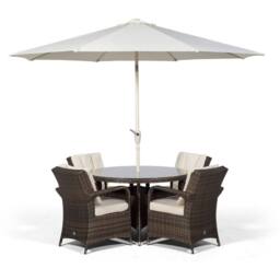 Thats Furniture Arizona Round 4 Seater Rattan Patio Dining Set in Brown - thumbnail 6