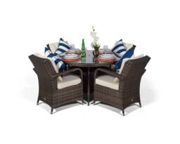 Thats Furniture Arizona Round 4 Seater Rattan Patio Dining Set in Brown - thumbnail 4