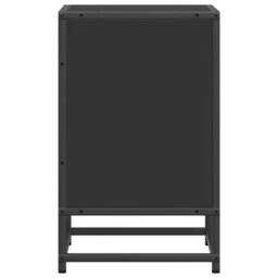 Berkfield Home Elegant Bedside Cabinet Black 40x31x50 cm Engineered Wood & Metal - Size: 40 x 31 x 50 cm - thumbnail 6