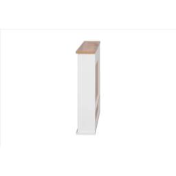 SPETLEK Mirrored Bathroom Storage Wall Cupboard 2 Doors White & Oak - thumbnail 4