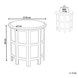 Wyld and Coco Mango Wood Co Side Table - Distressed Blue Round Top 45 cm - thumbnail 4
