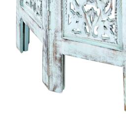 Wyld and Coco Mango Wood Co Side Table - Distressed Blue Round Top 45 cm - thumbnail 5