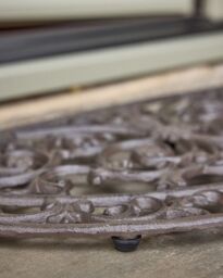 Dibor Traditional Antique Brown Cast Iron Crescent Outdoor Doormat - Size: Medium - thumbnail 5