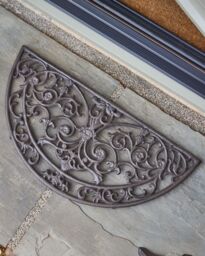 Dibor Traditional Antique Brown Cast Iron Crescent Outdoor Doormat - Size: Medium - thumbnail 3