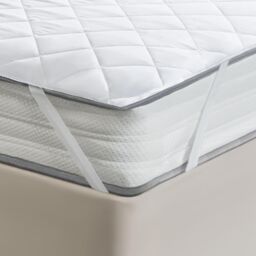OHS Luxury Mattress Topper Soft Touch Protector Pinsonic Bed Cover in White - Size: Super King - thumbnail 2