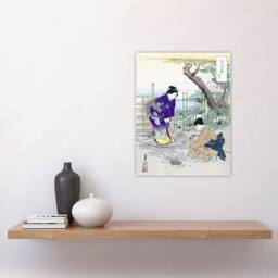 "Artery8 Flower Arranging Garden Vintage Japan Wall Art Print Ogata Gekko in Purple - Size: W12"" x H16""" - thumbnail 4