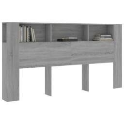 Berkfield Home Headboard Cabinet Grey Sonoma 200x18.5x104.5 cm - thumbnail 6