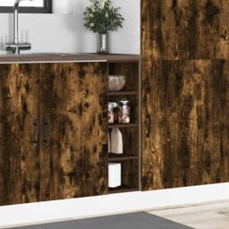 Berkfield Home Bottom Cabinet Smoked Oak 20x44, 5x81, 5 cm Engineered Wood in Brown - thumbnail 3
