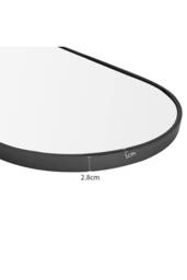 ExtraStar Modern Oval Full Length Wall Mirror with Black Metal Frame - thumbnail 3