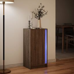 Berkfield Home Sideboard with LED Brown Oak 42.5x34x85 cm Engineered Wood - thumbnail 5