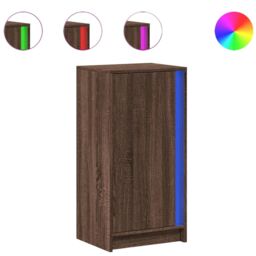 Berkfield Home Sideboard with LED Brown Oak 42.5x34x85 cm Engineered Wood - thumbnail 2