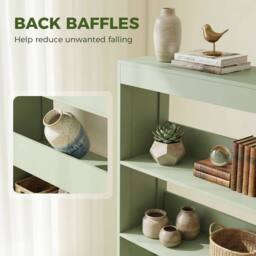 HOMCOM Bookcase, 6-Tier Bookshelf with Anti-Tipping Design, Green - thumbnail 6