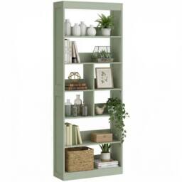 HOMCOM Bookcase, 6-Tier Bookshelf with Anti-Tipping Design, Green - thumbnail 2