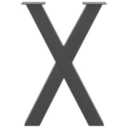 Berkfield Home Dining Table Legs X-Shaped 2 pcs Anthracite 60x(72-73) cm Steel in Black - thumbnail 5