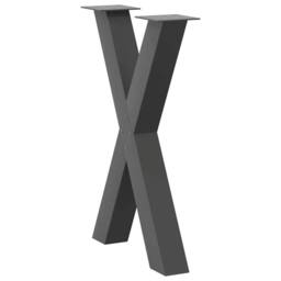 Berkfield Home Dining Table Legs X-Shaped 2 pcs Anthracite 60x(72-73) cm Steel in Black - thumbnail 4