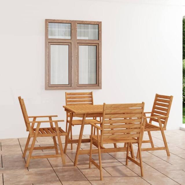 Berkfield Home 5 Piece Garden Dining Set Solid Acacia Wood in Brown - image 1