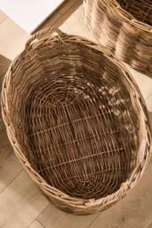 Dibor Traditional Oval Large Indoor Planter Basket with Handles in Natural - thumbnail 3