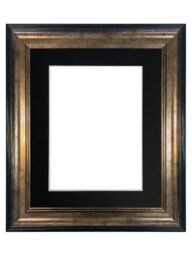 Frames & Mirrors 4U Scandi Black & Gold Frame with Black Mount for Image Size 6 x 4 Inch - thumbnail 1