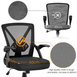 Kelvenix Home Office Chair Computer Mesh Desk Chair in Black - Size: 0.6m2 - thumbnail 4