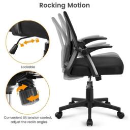Kelvenix Home Office Chair Computer Mesh Desk Chair in Black - Size: 0.6m2 - thumbnail 5
